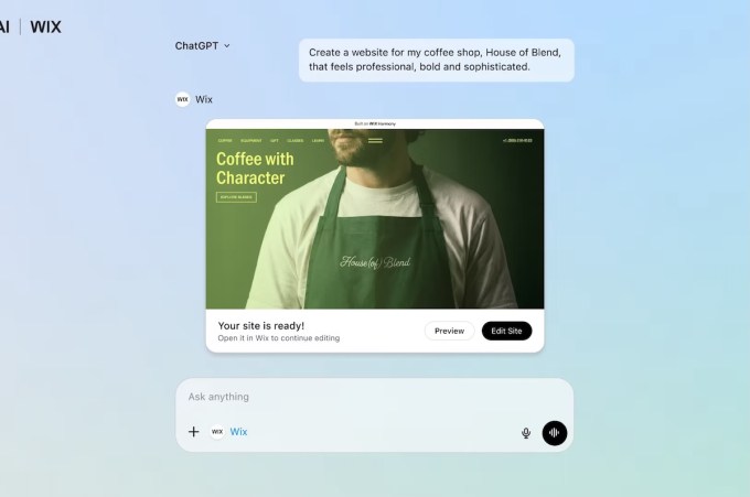 Wix in ChatGPT